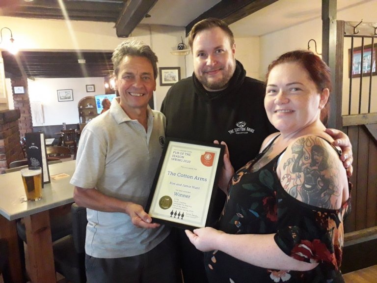 South Cheshire CAMRA Pub of the Season – Spring 2020 – Cotton Arms, Wrenbury