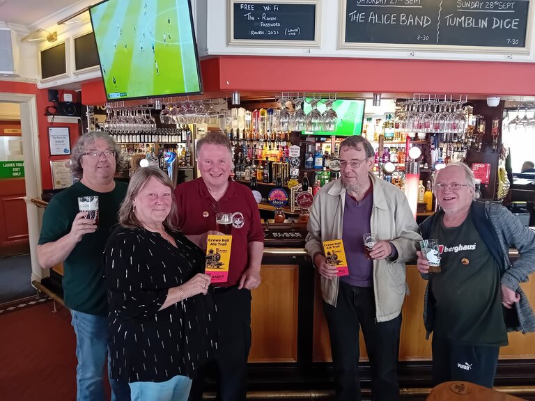 South Cheshire CAMRA volunteers at the Crewe Rail Ale Trail launch