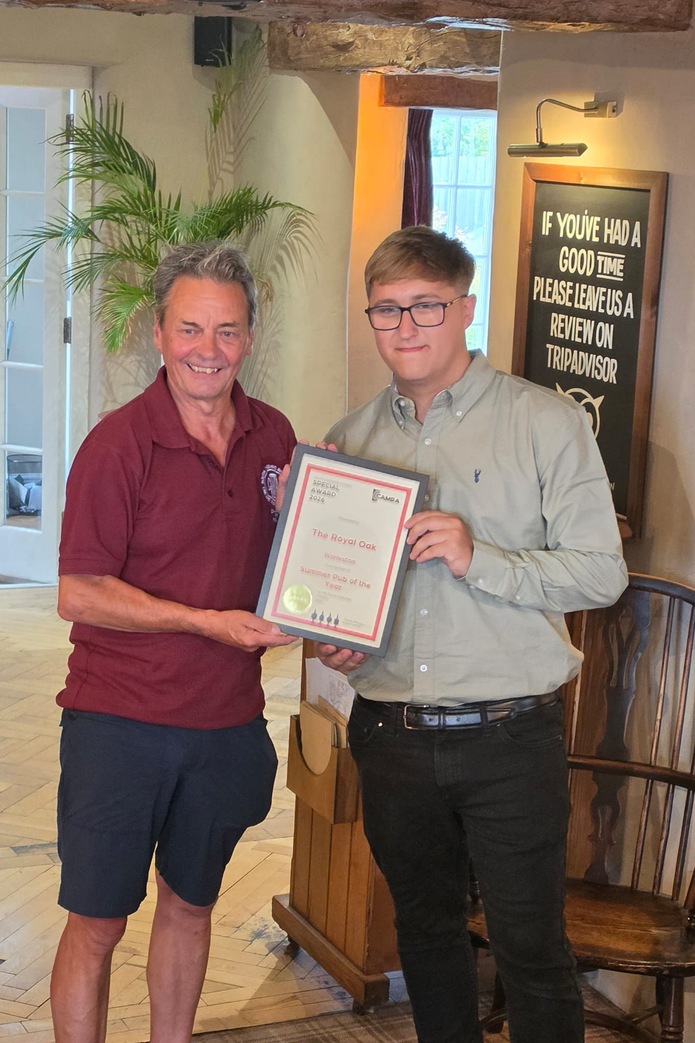 South Cheshire CAMRA Pub of the Season, Summer 2026 – The Royal Oak, Worleston