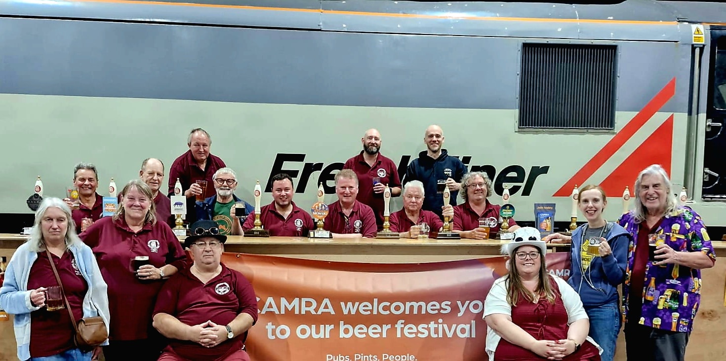 South Cheshire CAMRA volunteers at Crewe Rail Ale Festival 2026