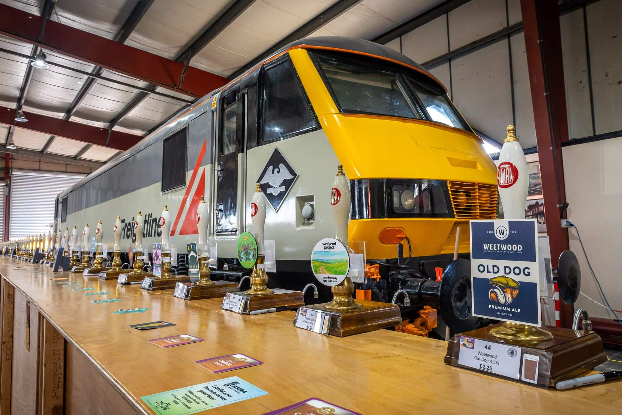 The festival bar at Crewe Rail Ale Festival 2026
