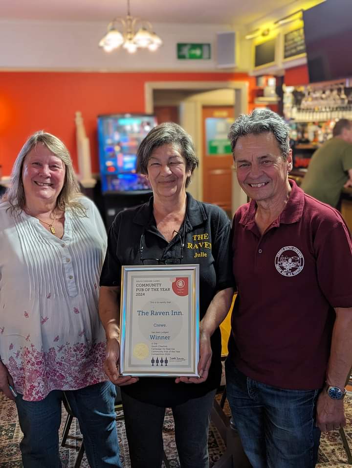 South Cheshire CAMRA Community Pub of the Year – 2024 – The Raven Inn, Crewe