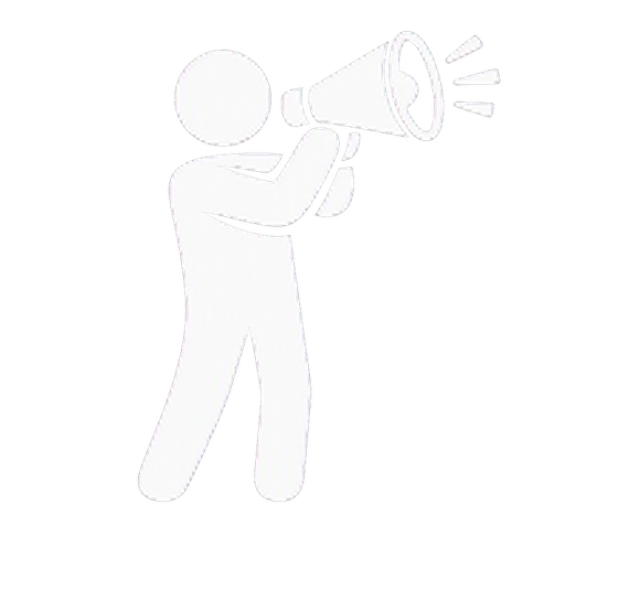 A campaigner raising a megaphone to speak