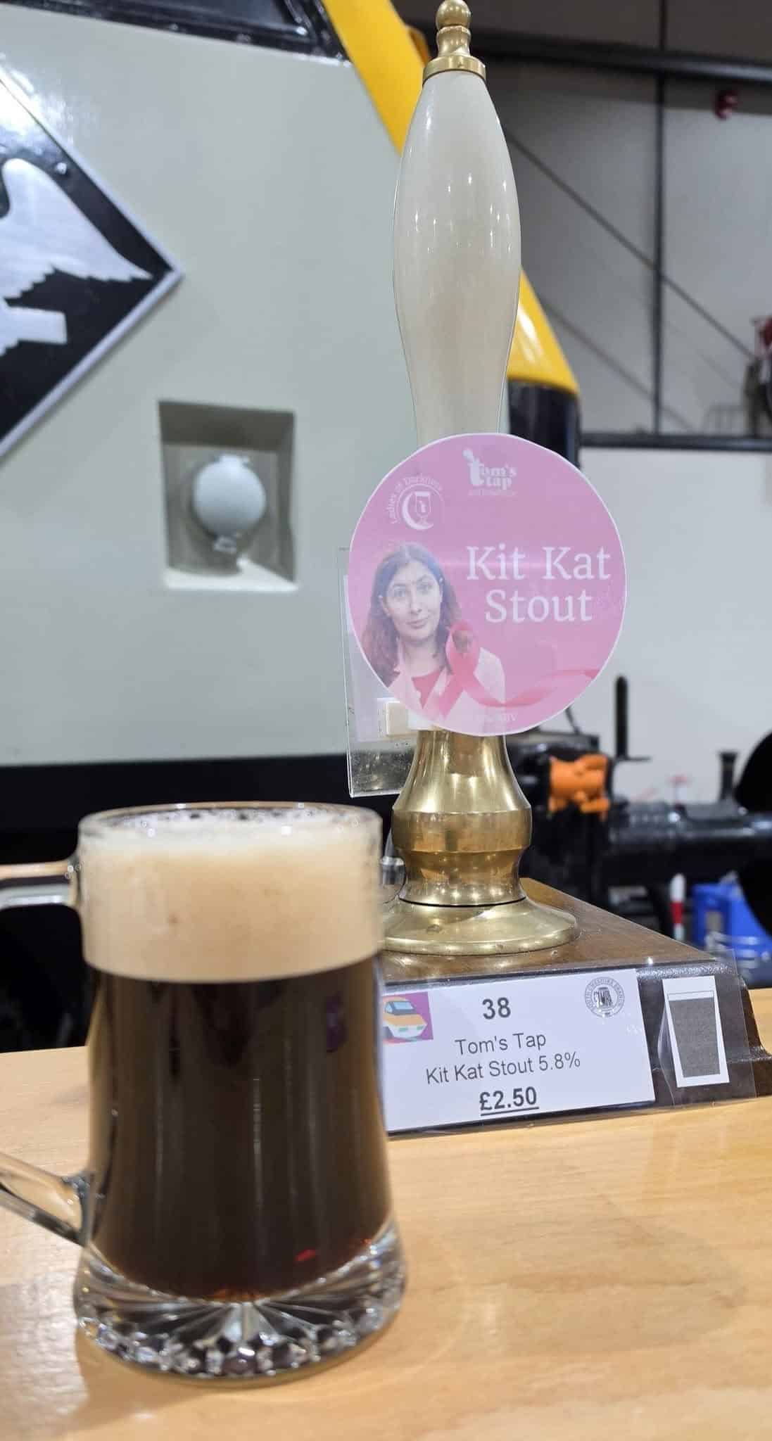 Kit Kat Stout on the bar at Crewe Rail Ale Festival 2026
