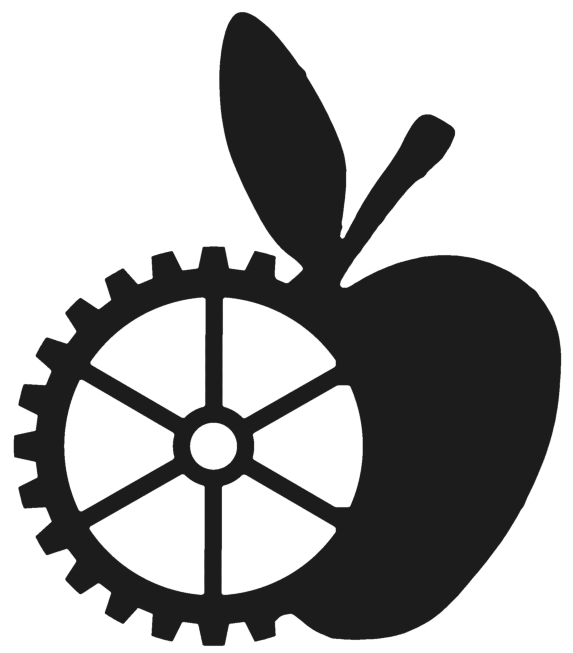 Traction Cider logo, a cog wheel set into an apple